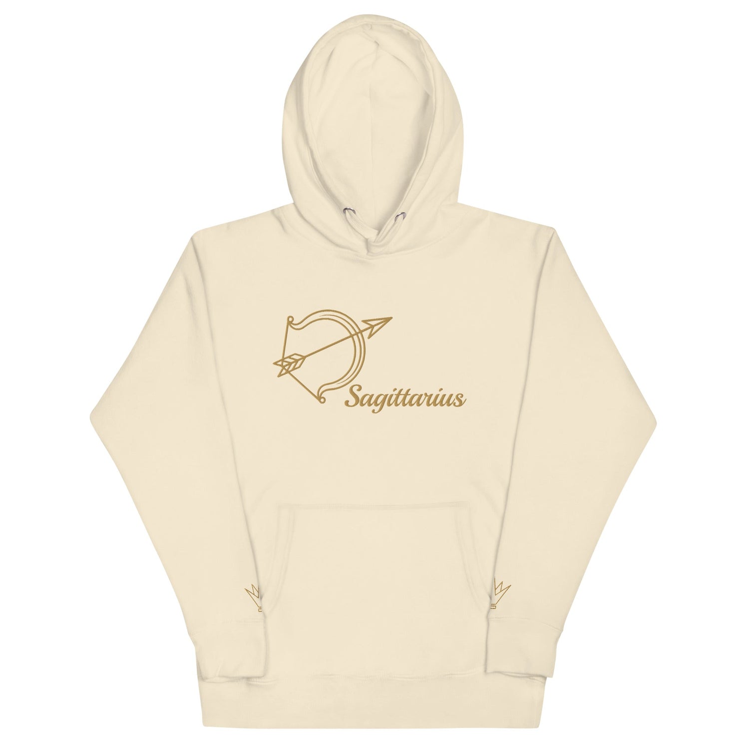 Sagittarius unisex hoodie with embroidered zodiac design by I-REP