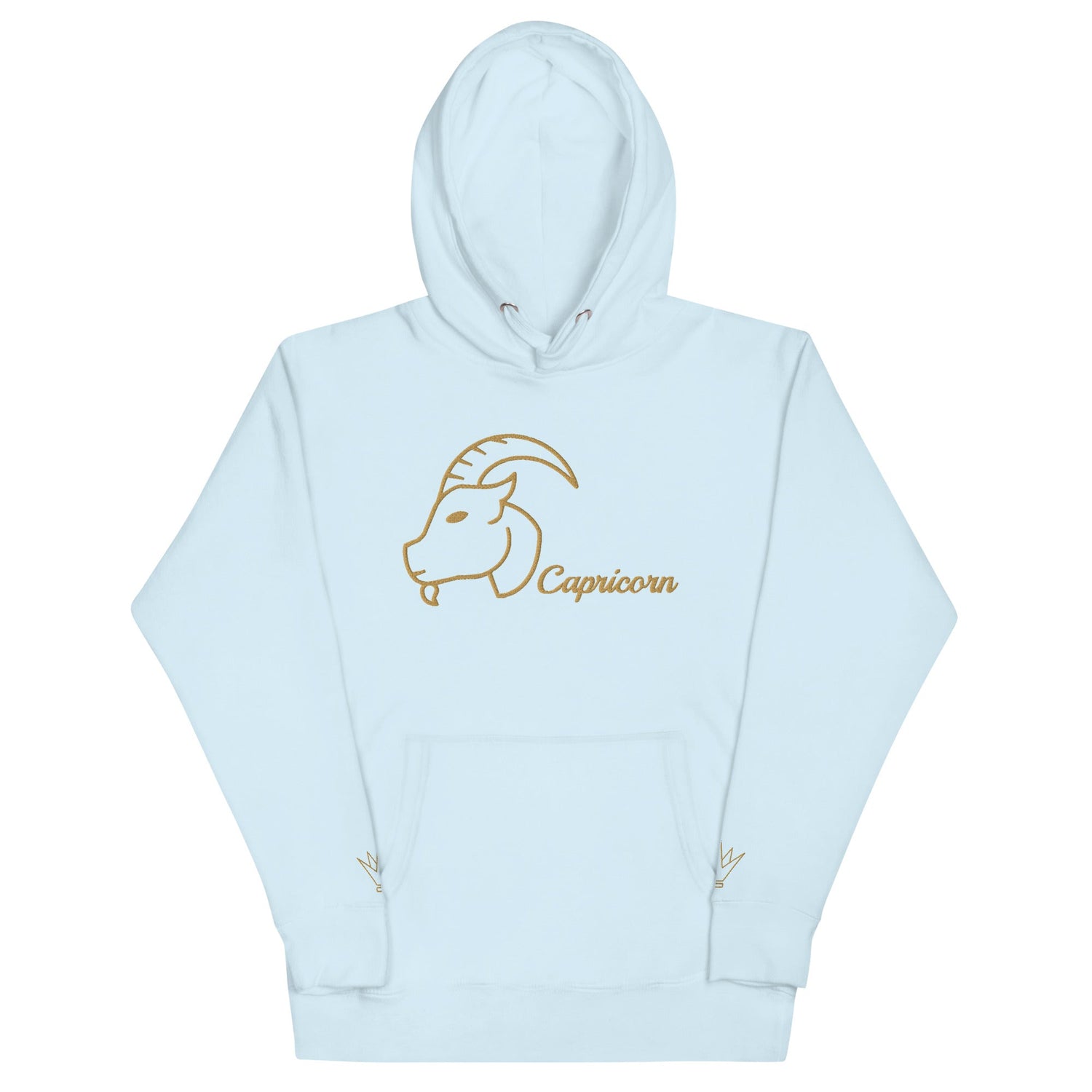 Capricorn unisex hoodie with embroidered zodiac design by I-REP